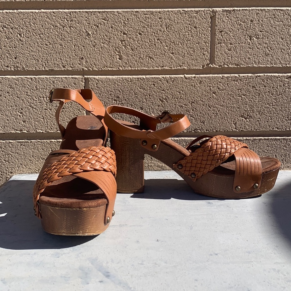 Brown strapped heals